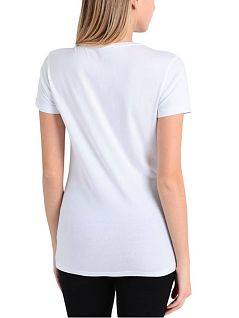 Однотонная футболка с надписью бренда по центру белого цвета Emporio Armani RT163139_CC318 00010